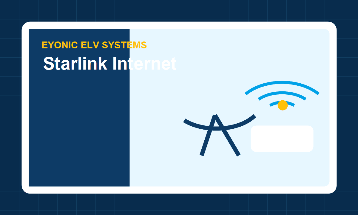Satellite internet, router and Wi-Fi visual for Eyonic Starlink internet services
