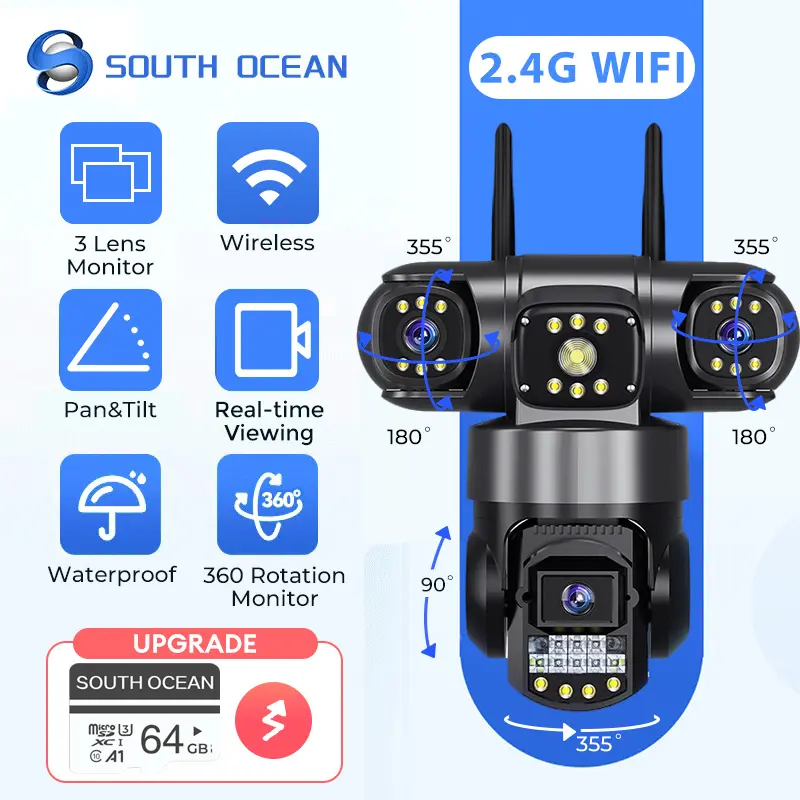 South Ocean three-lens outdoor camera — SouthOcean TikTok Shop listing image