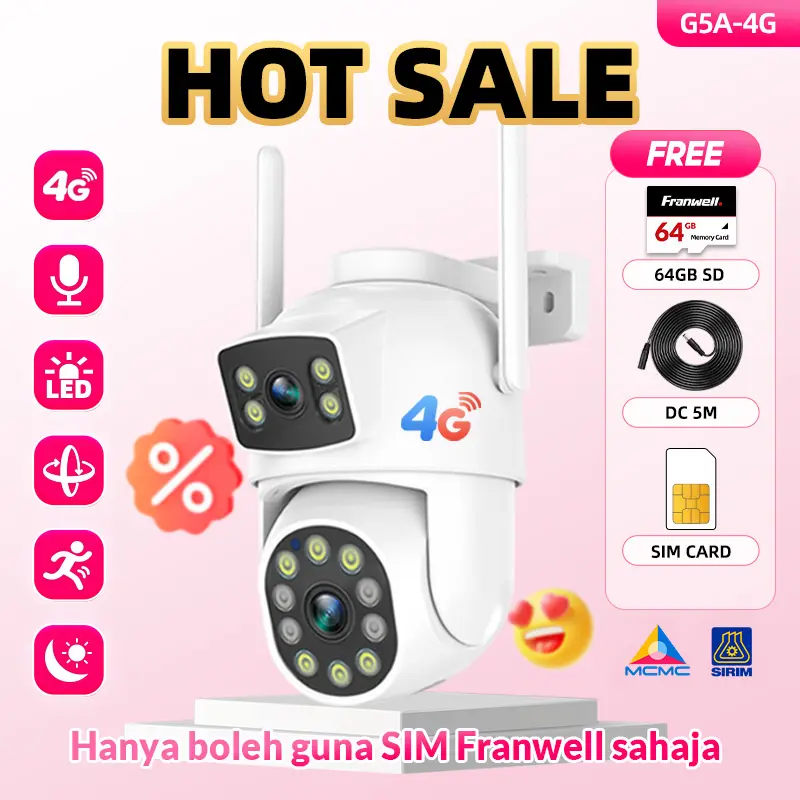 Franwell 4G dual-lens outdoor camera — V380 CCTV my TikTok Shop listing image
